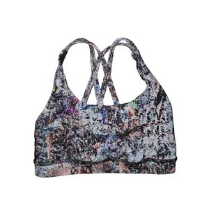 Lululemon Energy Strappy Abstract Print Sports Bra Size 2